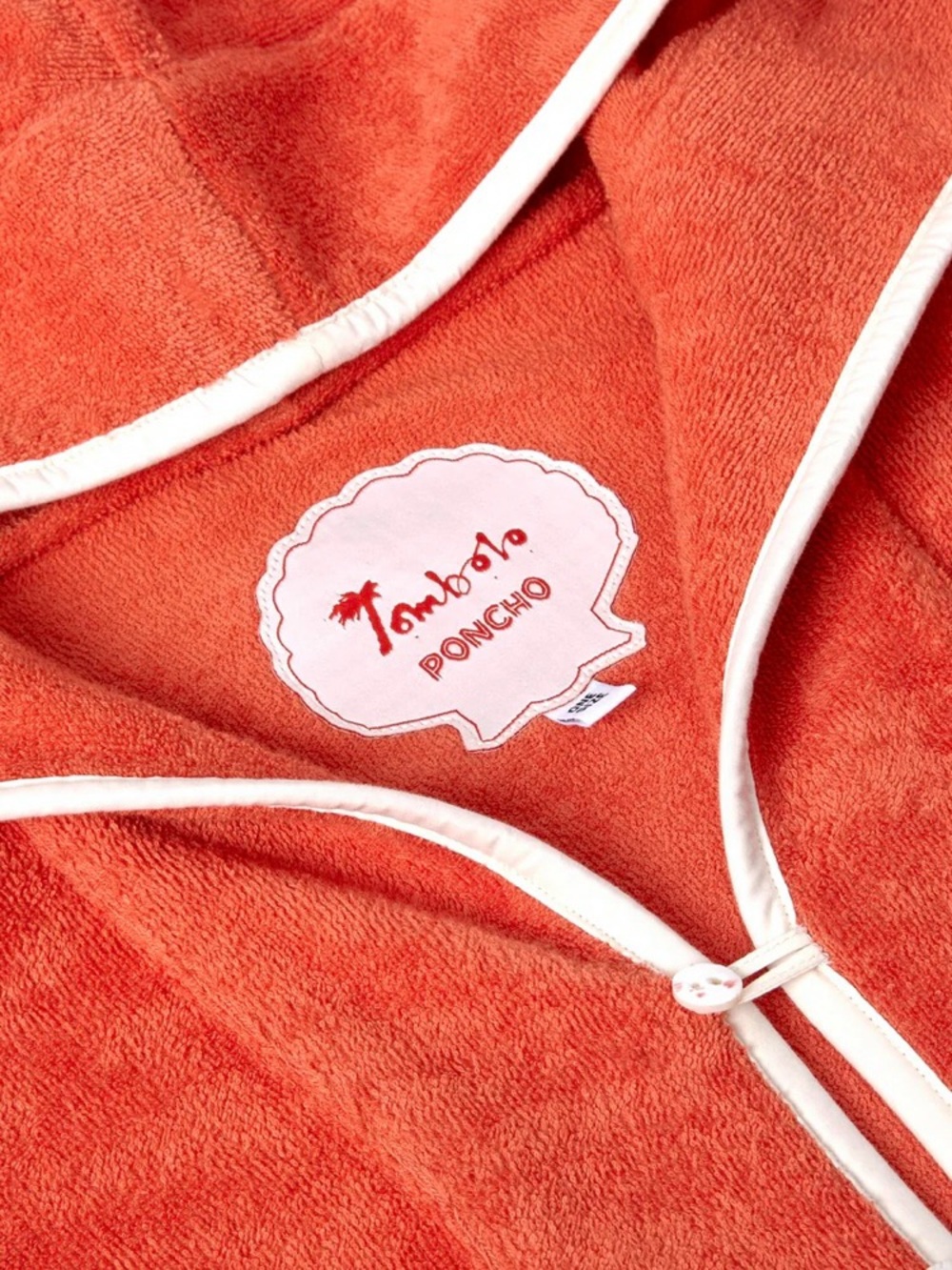 Scallop Beach Towel Top - Orange with White Trim and Shell Embroidered Pocket - Picture 16 of 16